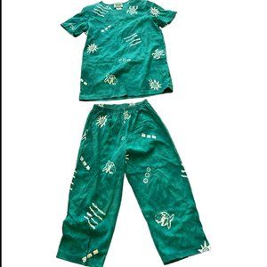 Coconut Bay Hawaiian Print Capri and T-Shirt Set Sz M